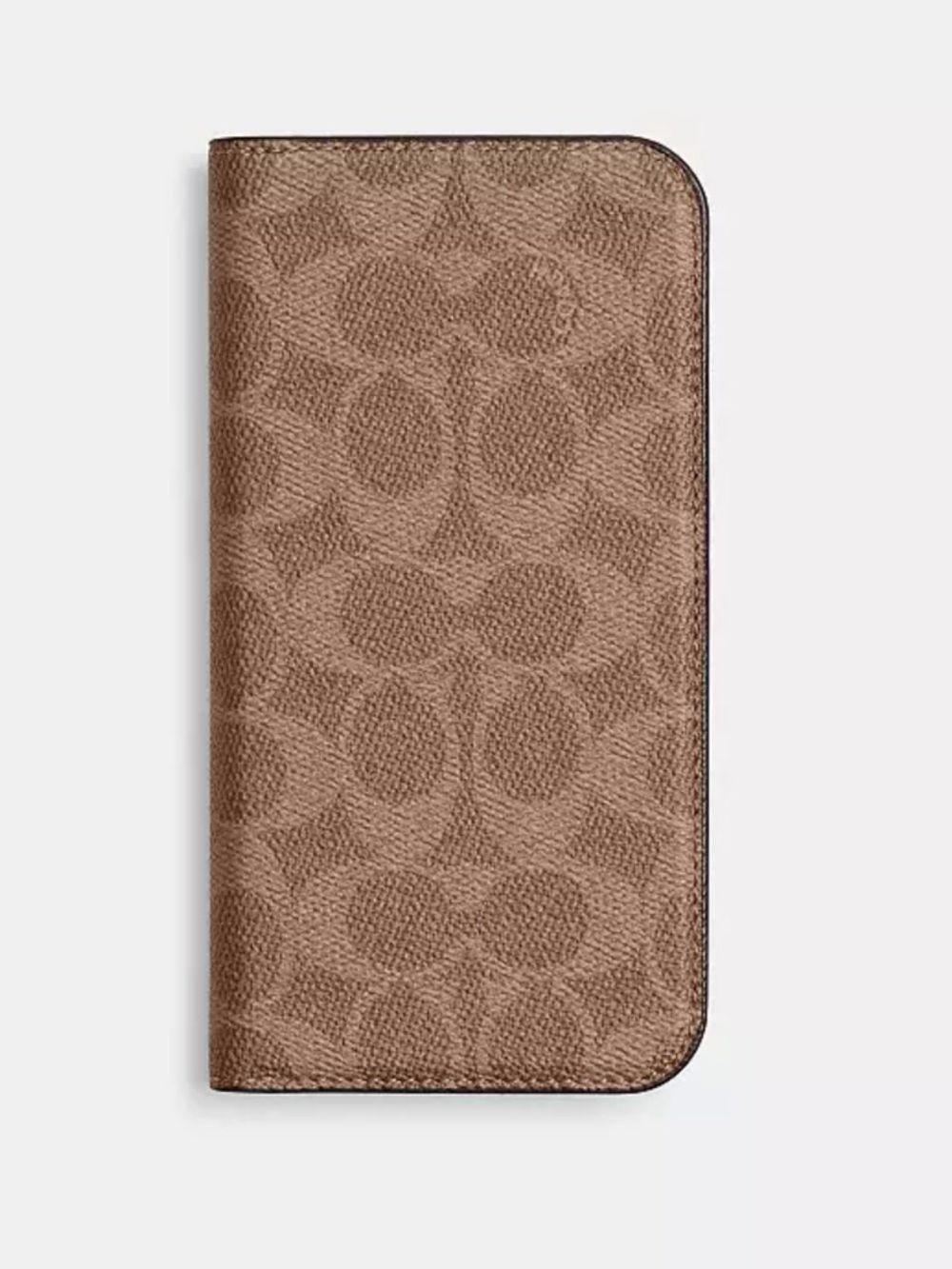 Coach Signature Brown Leather Phone Case